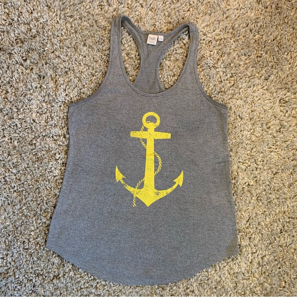 Simons TWIK Grey Anchor Racerback Tank Women’s Size XS